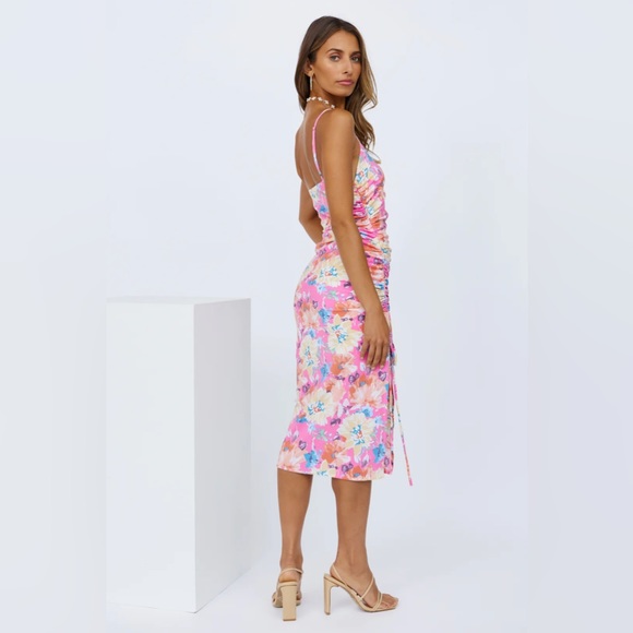Hello Molly Pink Floral Midi Dress - Picture 7 of 12